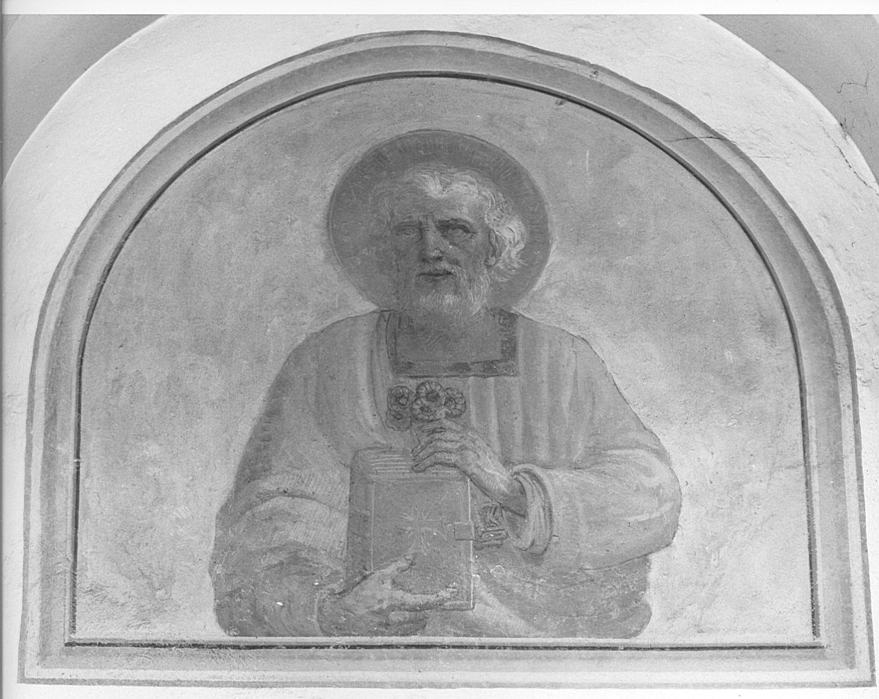 San Pietro (dipinto murale, elemento d'insieme) - ambito lombardo (secondo quarto sec. XVI)