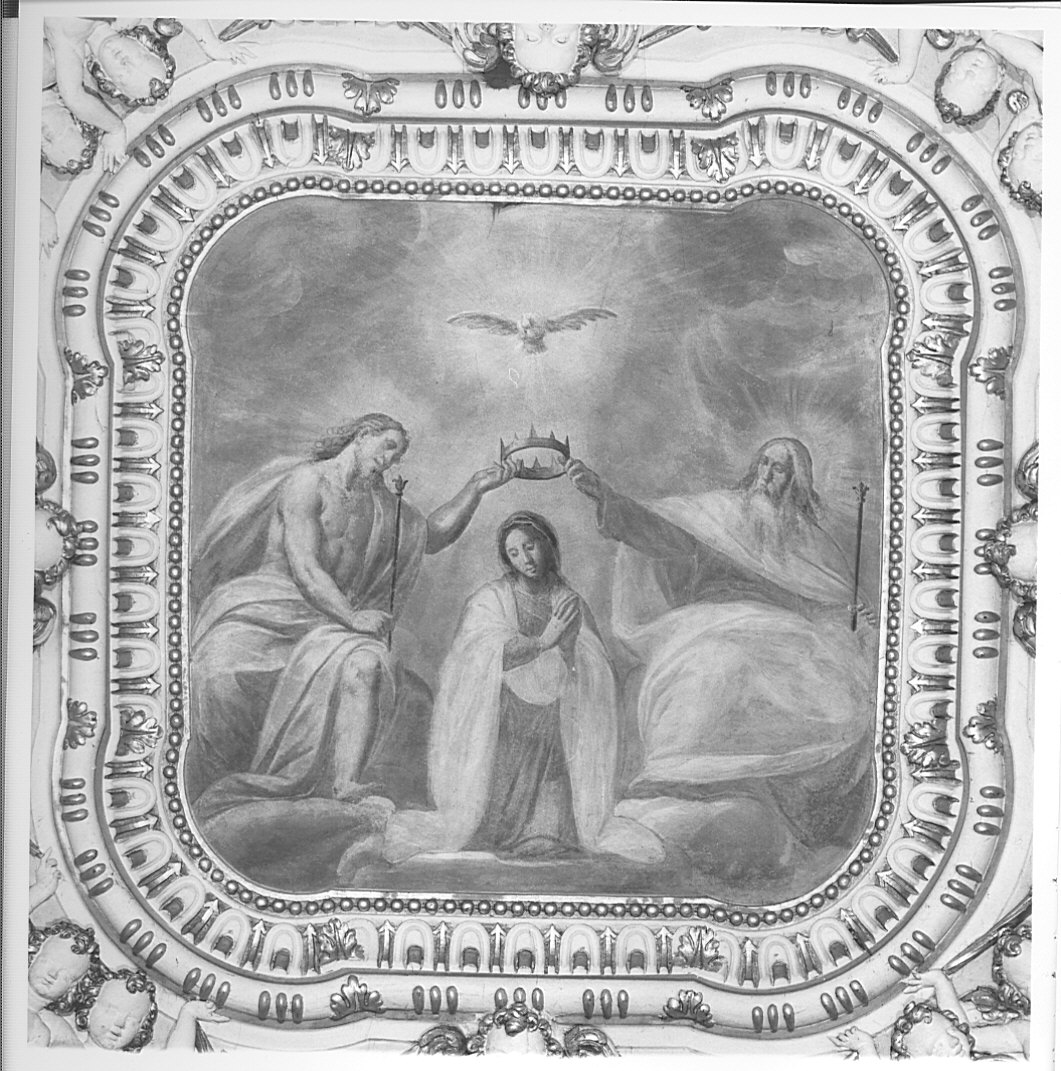 incoronazione di Maria Vergine (dipinto murale, elemento d'insieme) di Della Rovere Giovanni Mauro detto Fiamminghino (sec. XVII)