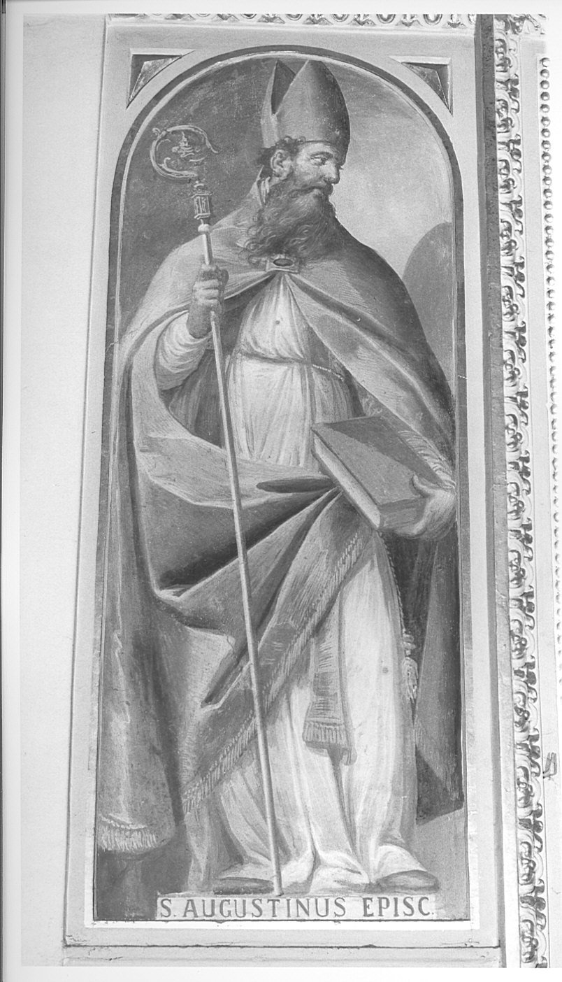 Sant'Agostino (dipinto murale, elemento d'insieme) di Della Rovere Giovanni Mauro detto Fiamminghino (sec. XVII)