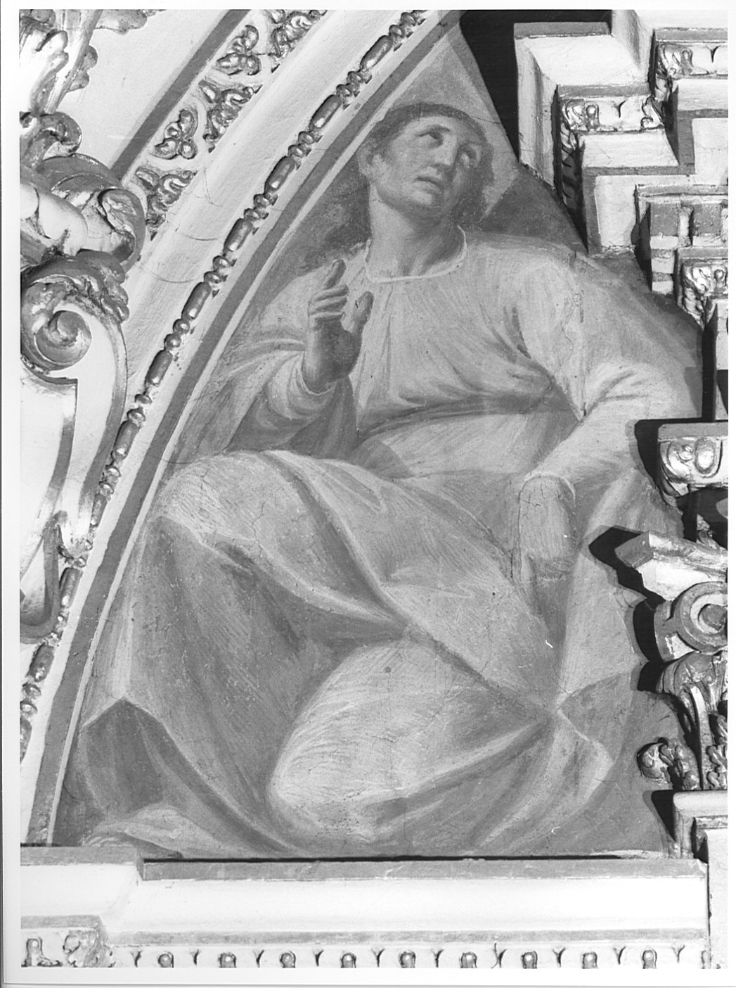 San Giovanni Evangelista (?) (dipinto murale, elemento d'insieme) di Della Rovere Giovanni Mauro detto Fiamminghino (sec. XVII)