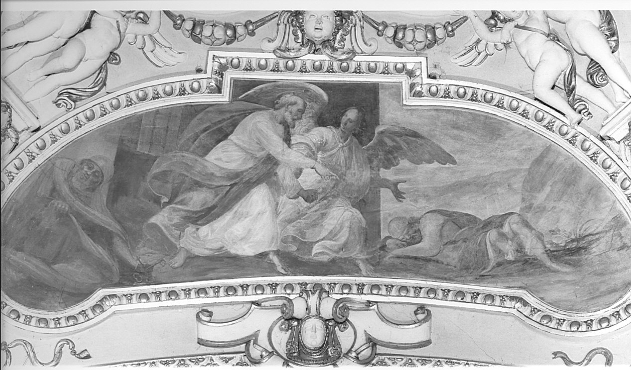 San Pietro liberato dal carcere da un angelo (dipinto murale, elemento d'insieme) di Della Rovere Giovanni Mauro detto Fiamminghino (sec. XVII)