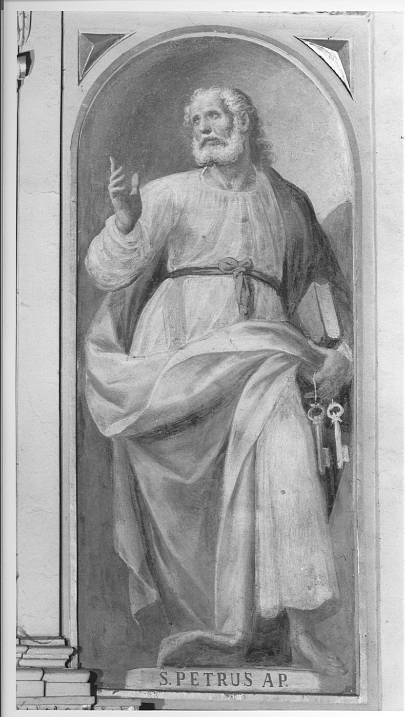 San Pietro (dipinto murale, elemento d'insieme) di Della Rovere Giovanni Mauro detto Fiamminghino (sec. XVII)