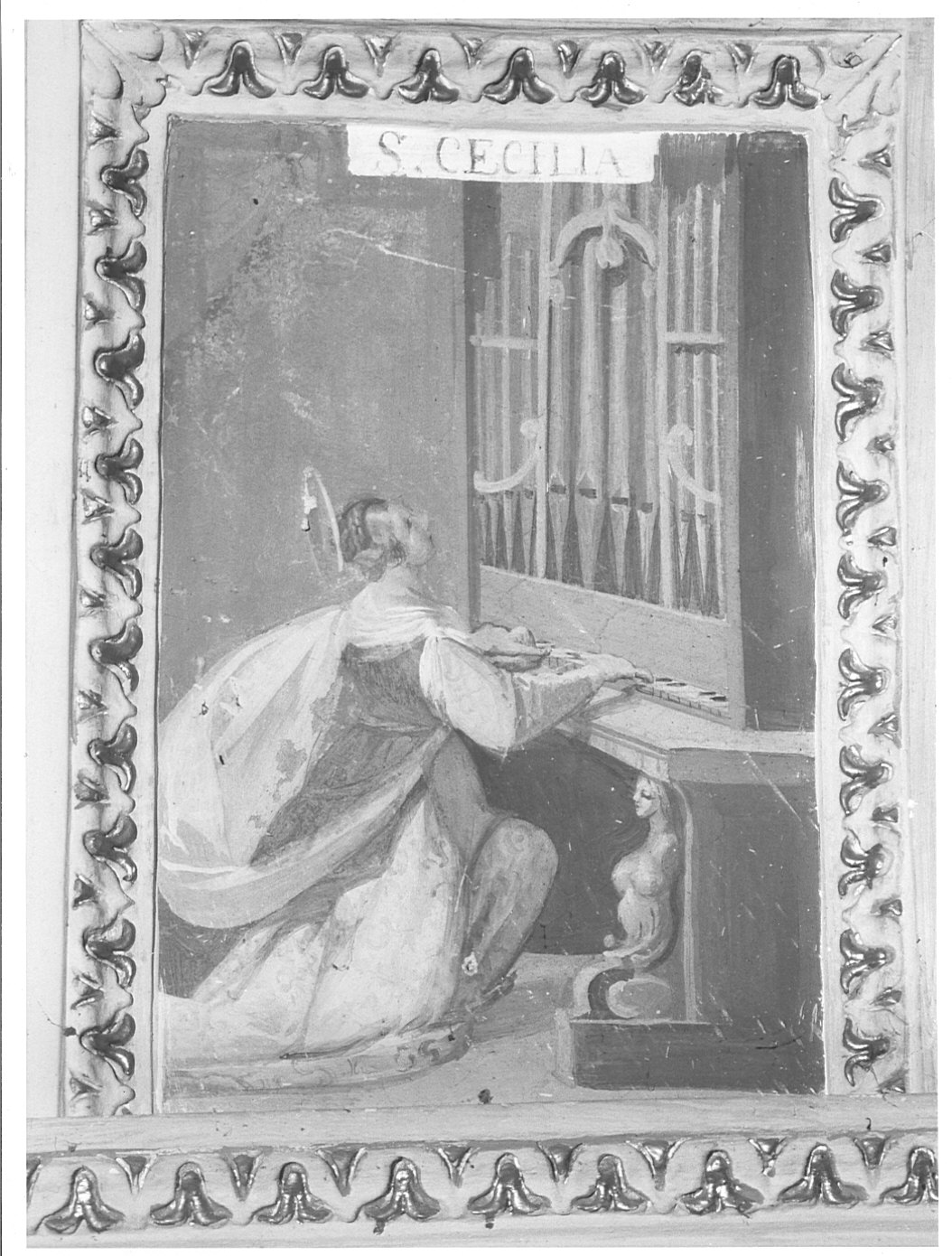 Santa Cecilia (dipinto murale, elemento d'insieme) - ambito lombardo (seconda metà sec. XVII)