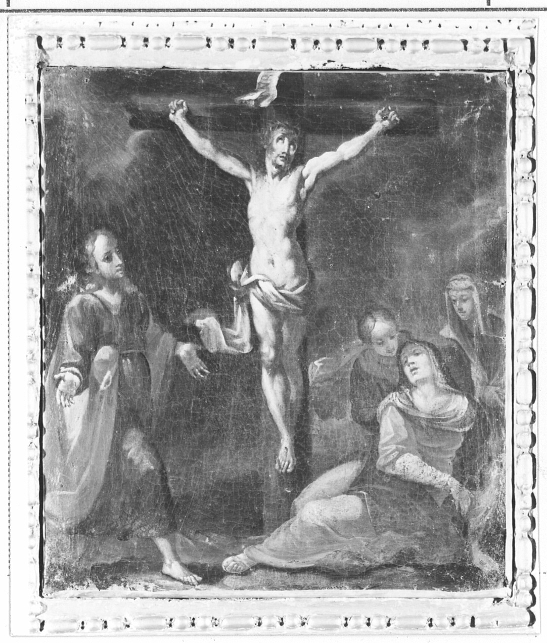 La Crocifissione, crocifissione di Cristo (decorazione pittorica, elemento d'insieme) - ambito lombardo (sec. XVII)