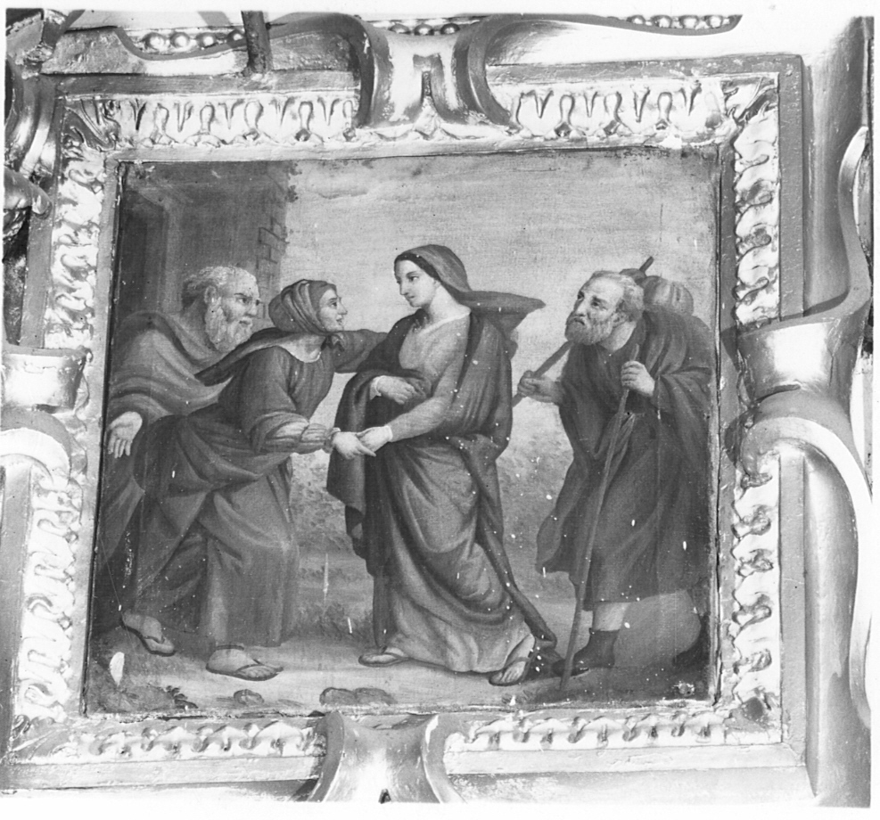 L'Incontro di Maria Vergine con Santa Elisabetta, visitazione (decorazione pittorica, elemento d'insieme) - ambito lombardo (prima metà sec. XVII)