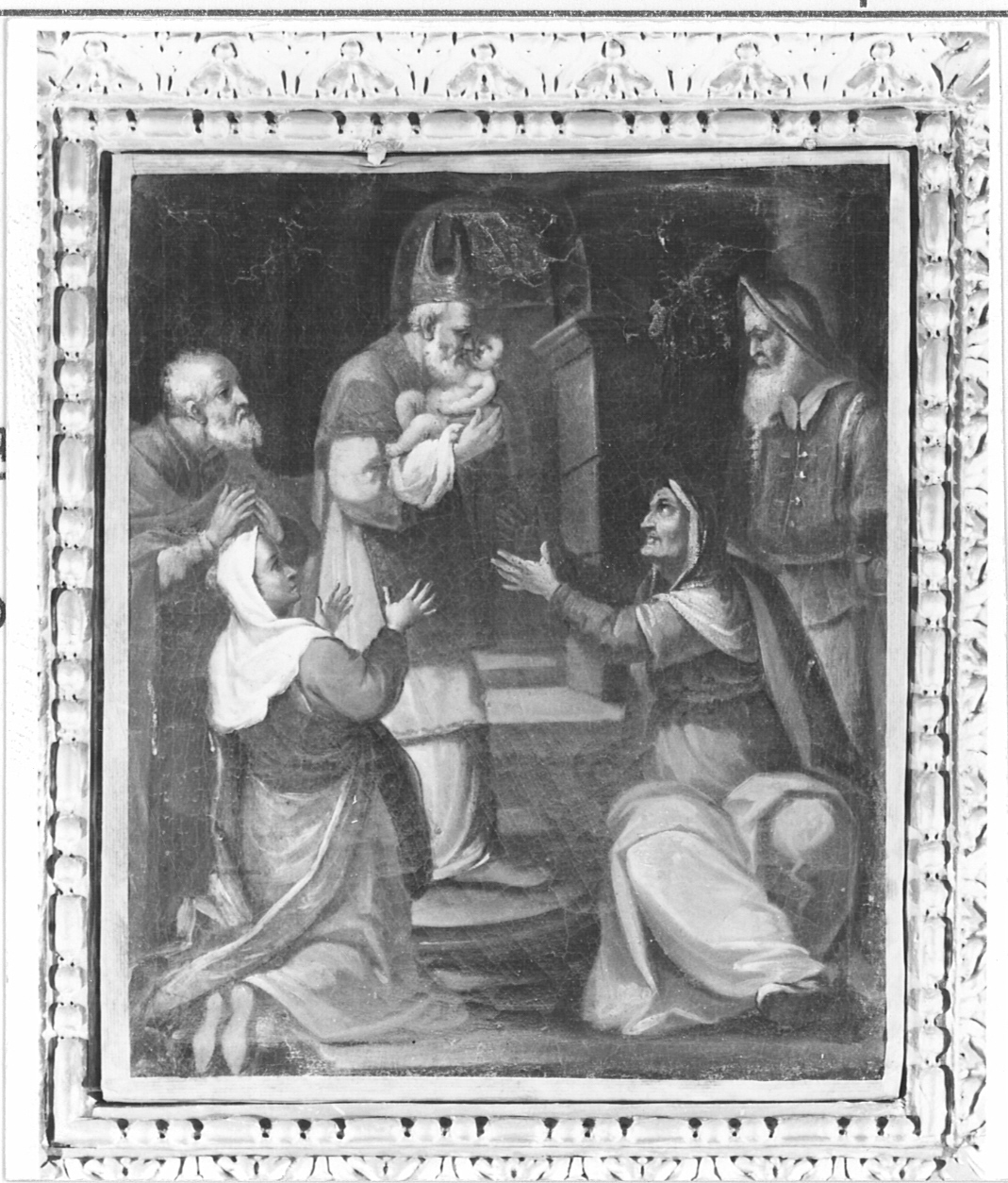 La Presentazione (La circoncisione), presentazione di Gesù al tempio (decorazione pittorica, elemento d'insieme) - ambito lombardo (prima metà sec. XVII)