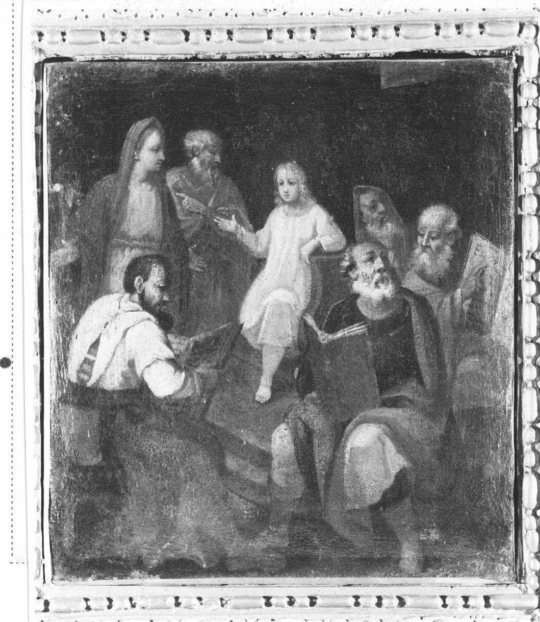 Cristo al tempio fra i Dottori, disputa di Gesù con i dottori nel tempio (decorazione pittorica, elemento d'insieme) - ambito lombardo (prima metà sec. XVII)