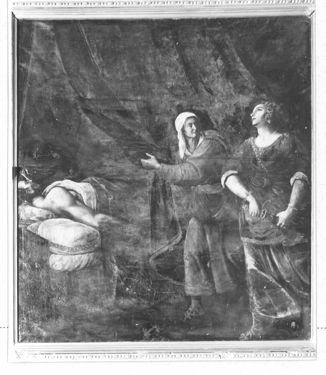 Giuditta e Oloferne, Giuditta e Oloferne (decorazione pittorica, elemento d'insieme) - ambito lombardo (prima metà sec. XVII)
