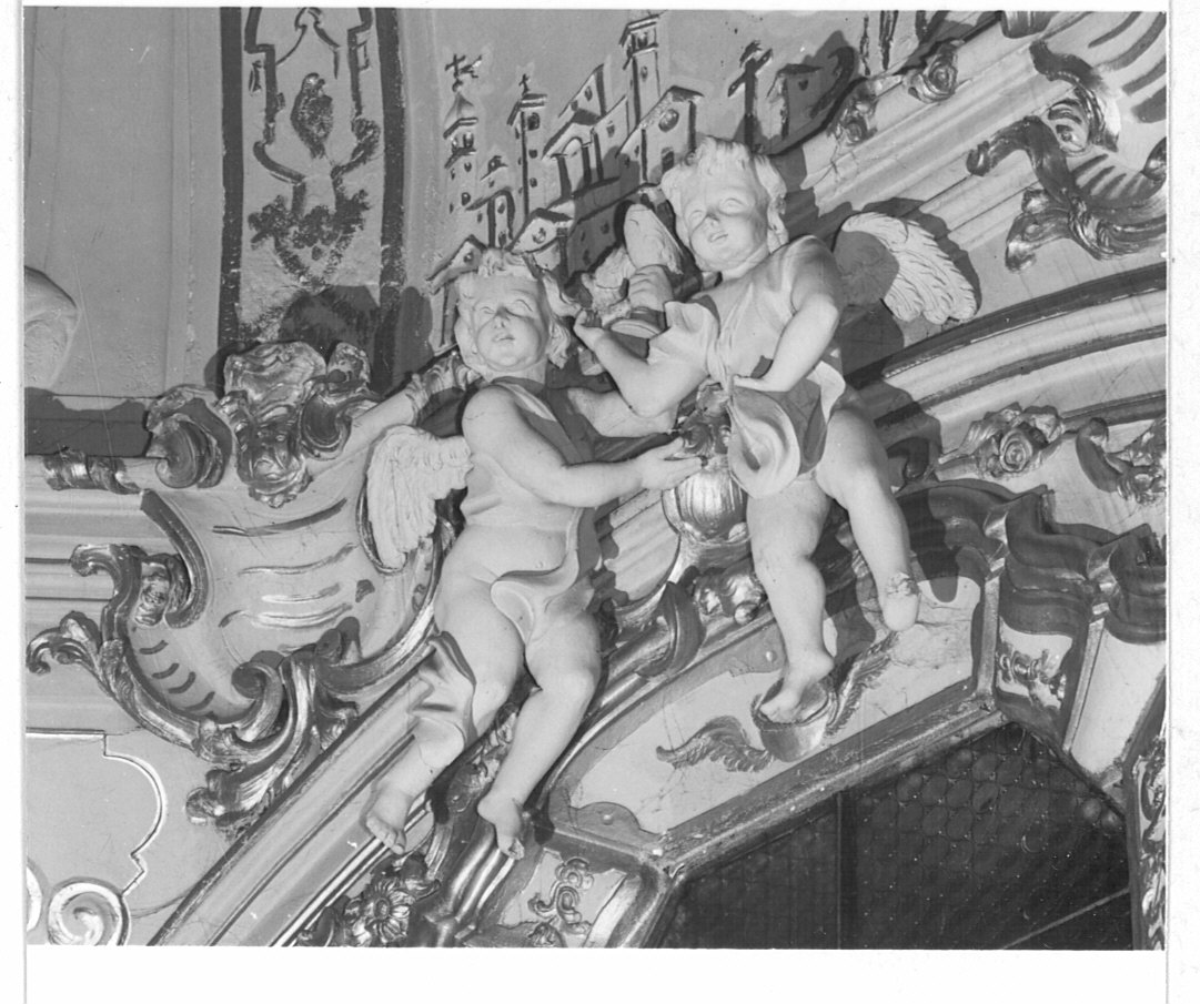 putti alati (decorazione plastica, elemento d'insieme) - bottega lombarda (sec. XVIII)