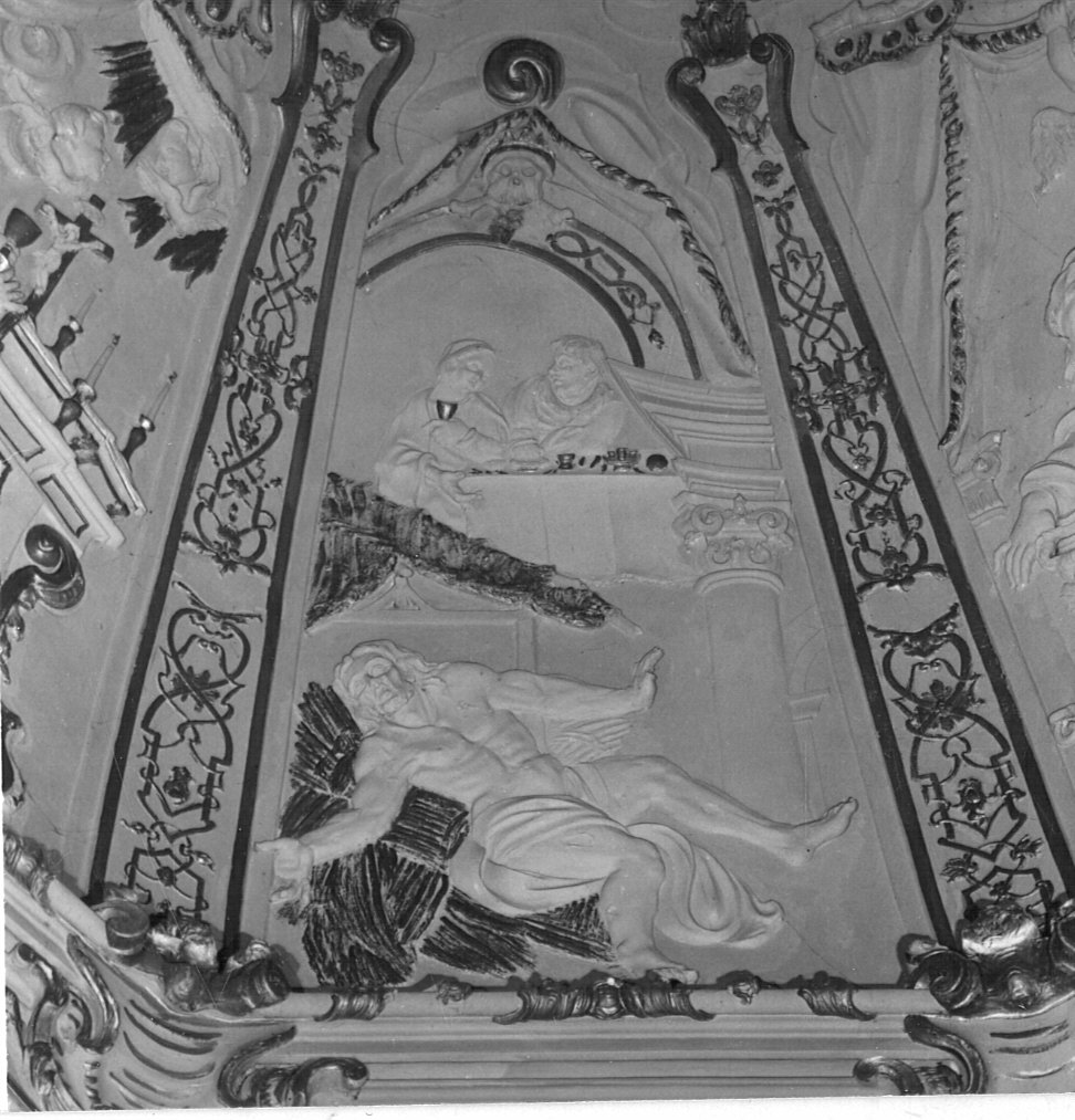 Un sofferente, sofferente (decorazione plastica, elemento d'insieme) - bottega lombarda (sec. XVIII)
