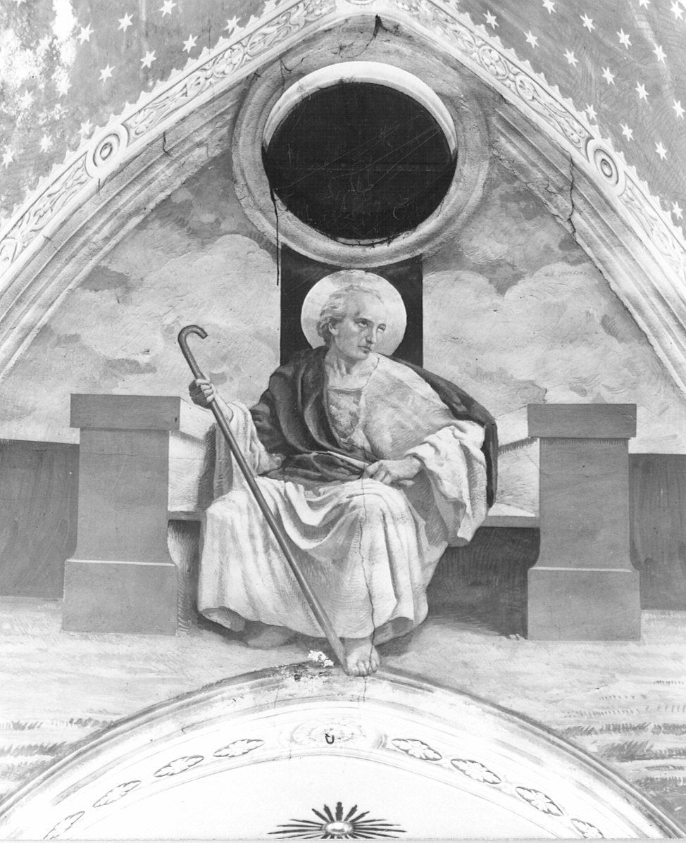 L'Apostolo San Bartolomeo, San Bartolomeo (dipinto murale) di Bialetti Ferdinando (sec. XX)