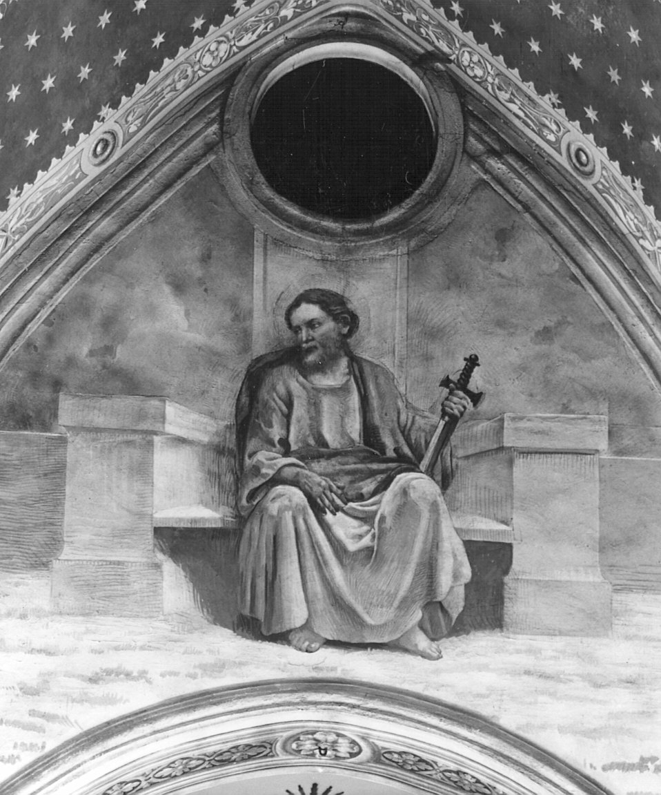 L'Apostolo San Giacomo Maggiore, San Giacomo apostolo (dipinto murale) di Bialetti Ferdinando (sec. XX)