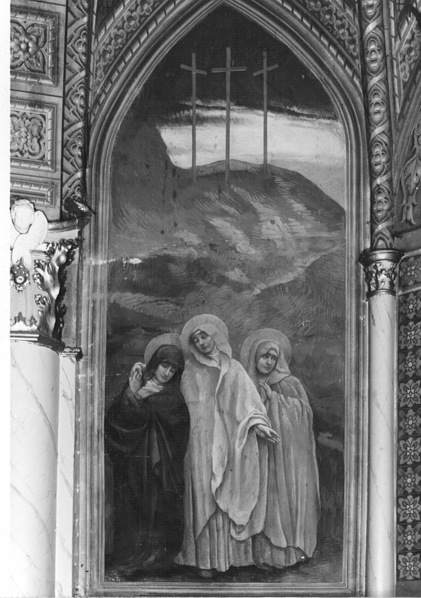 Le tre Marie che scendono dal Calvario, Marie che scendono dal Calvario (dipinto murale) di Bialetti Ferdinando (sec. XX)