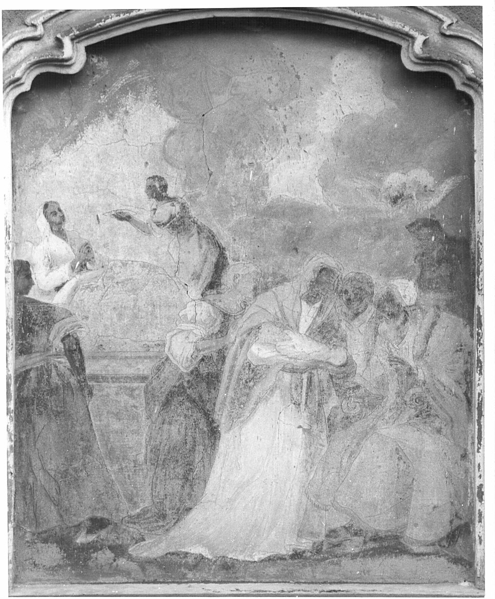 La nascita della Vergine, nascita di Maria Vergine (dipinto murale) - ambito lombardo (secc. XVII/ XVIII)