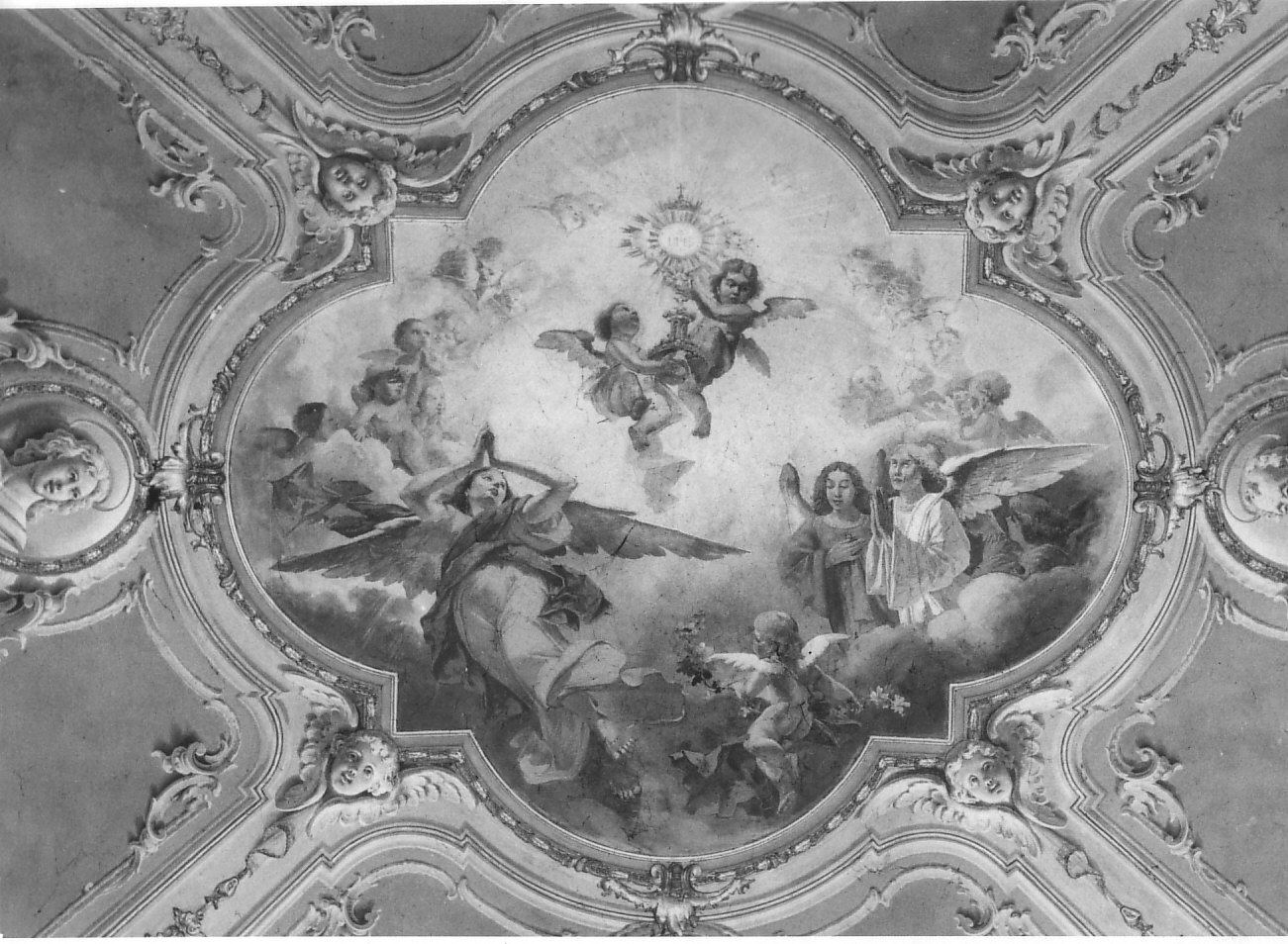 gloria di angeli (dipinto, opera isolata) - ambito lombardo (secc. XVIII/ XIX)