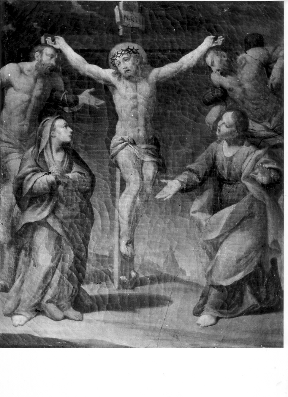 stazione XII: Gesù innalzato e morto in croce (dipinto, elemento d'insieme) - ambito lombardo (seconda metà sec. XVIII)