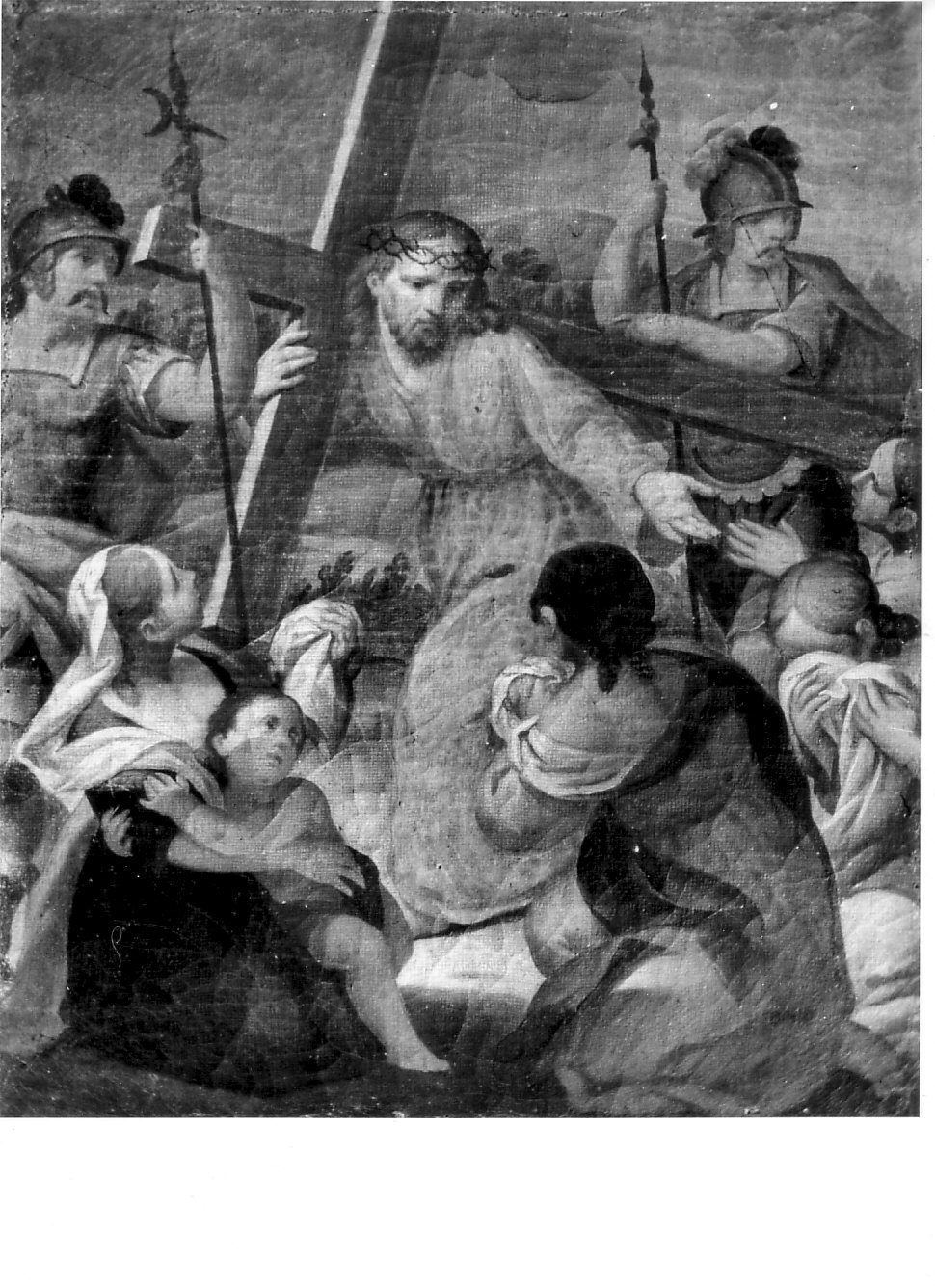 stazione VIII: Gesù consola le donne di Gerusalemme (dipinto, elemento d'insieme) - ambito lombardo (seconda metà sec. XVIII)