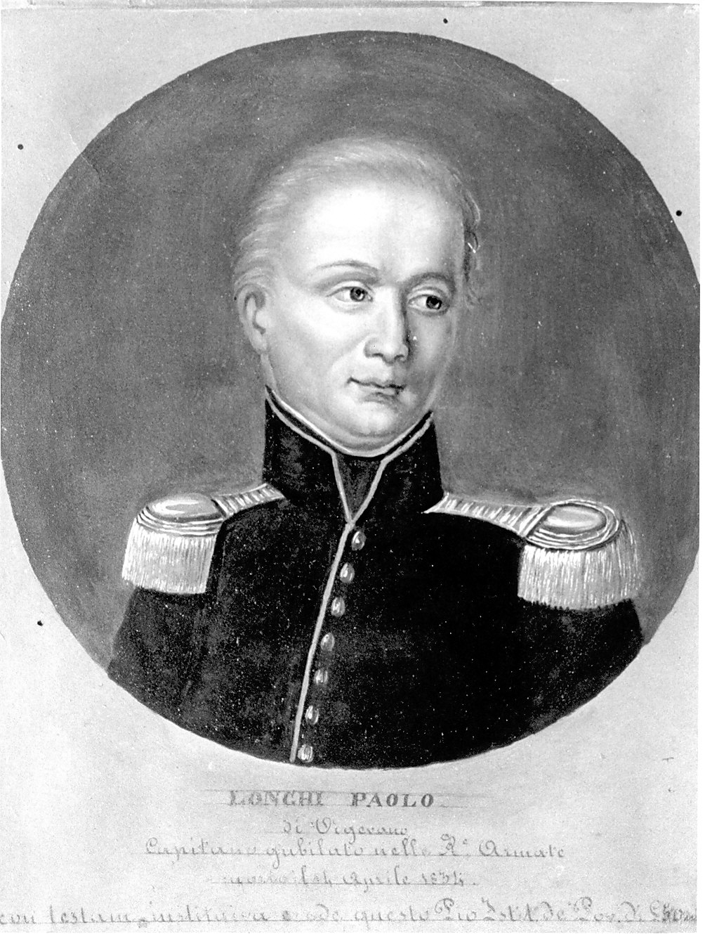 capitano Paolo Longhi (dipinto, opera isolata) - ambito pavese (sec. XIX)