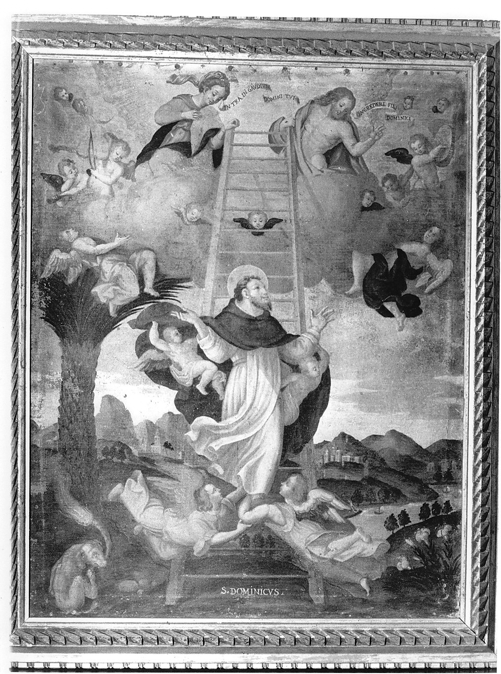 San Domenico in gloria (dipinto, opera isolata) - ambito lombardo (fine/inizio secc. XVII/ XVIII)