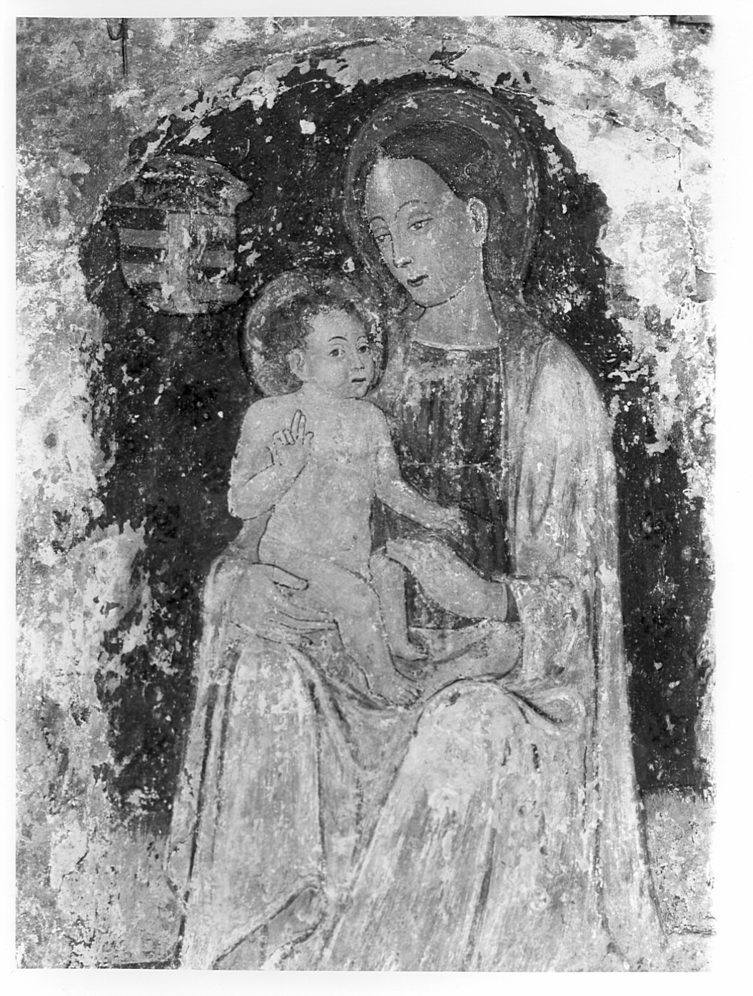 Madonna con Bambino (dipinto murale) - ambito lombardo (fine/inizio secc. XV/ XVI)