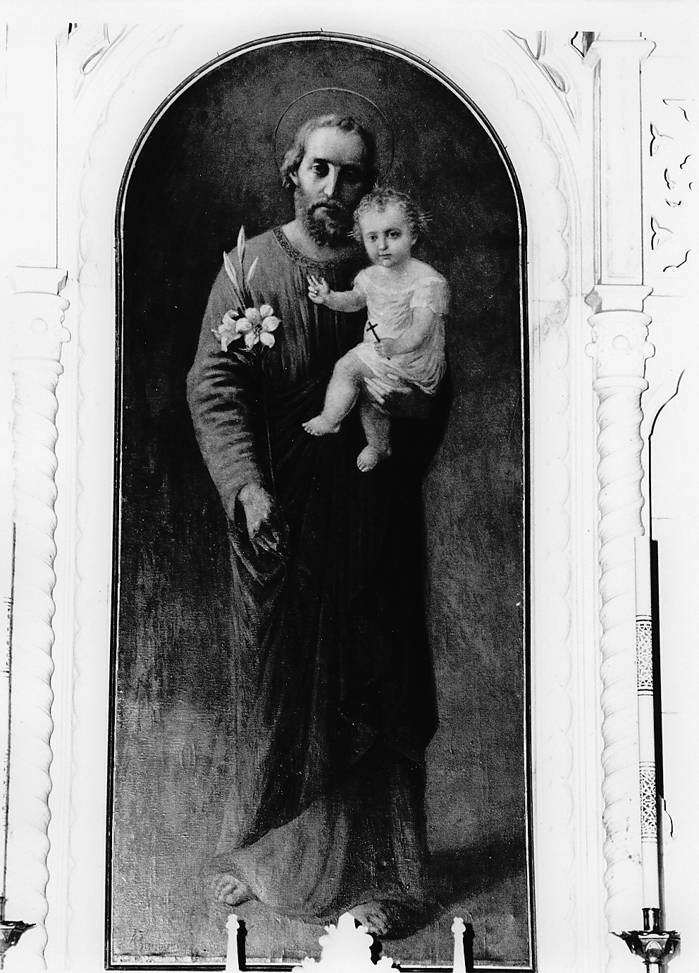 San Giuseppe e Gesù Bambino (pala d'altare, opera isolata) di Barbieri Alessandro (sec. XX)