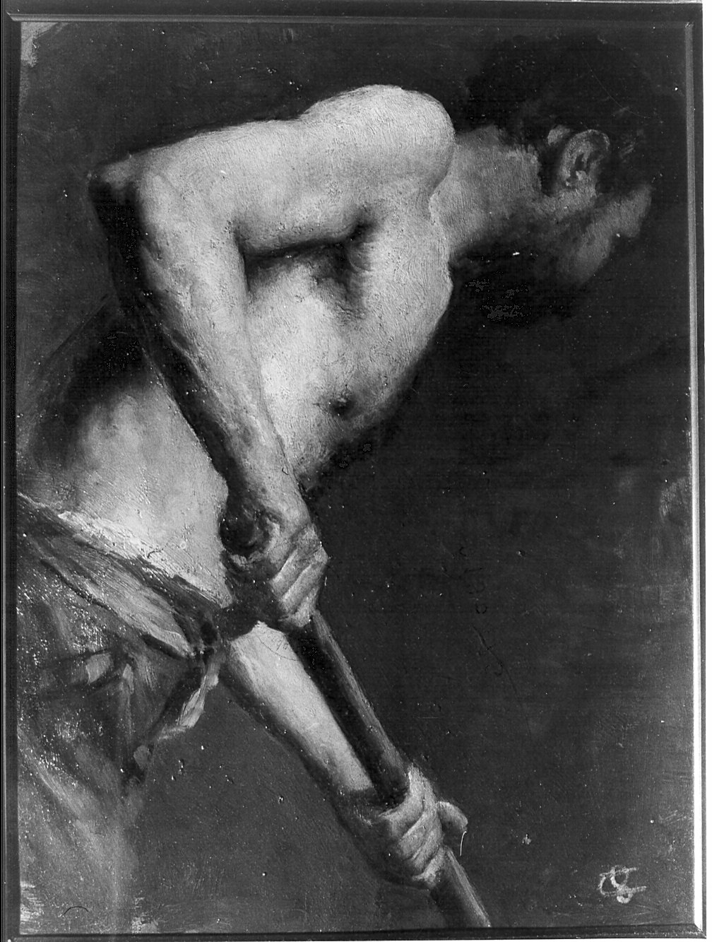 figura maschile (dipinto) di Ottone Casimiro (attribuito) (ultimo quarto sec. XIX)
