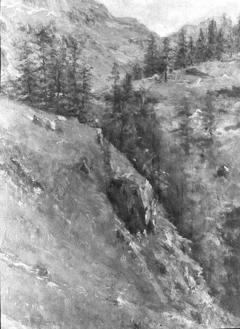 Carcofaro, paesaggio montano (dipinto) di Ottone Casimiro (attribuito) (primo quarto sec. XX)