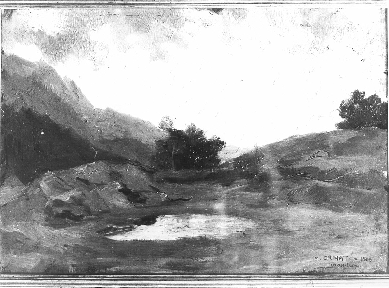 Mondrane, paesaggio montano (dipinto) di Zolla Venanzio (attribuito) (sec. XX)