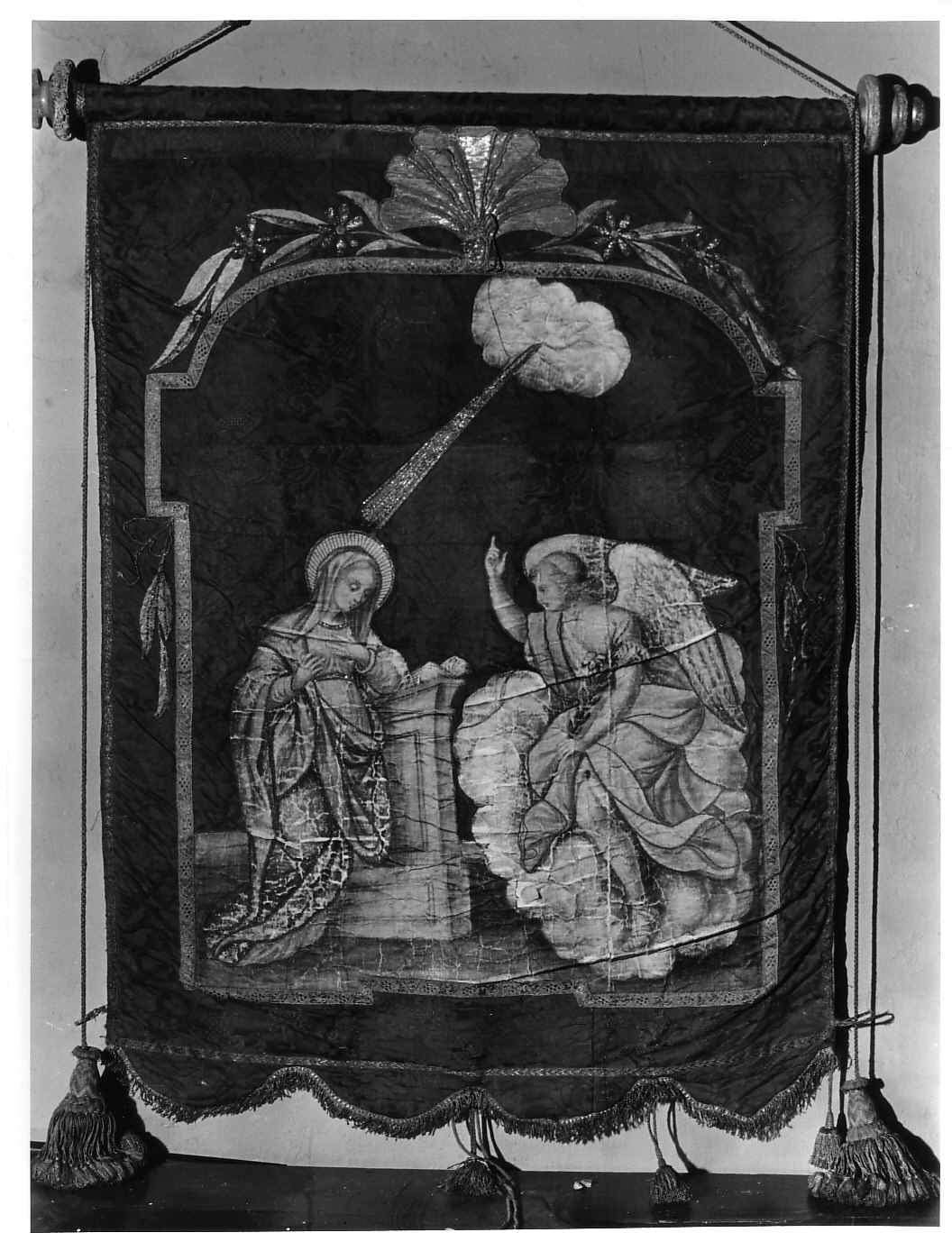 Annunciazione (stendardo processionale, opera isolata) di Ditta Giussani (attribuito) (prima metà sec. XIX)