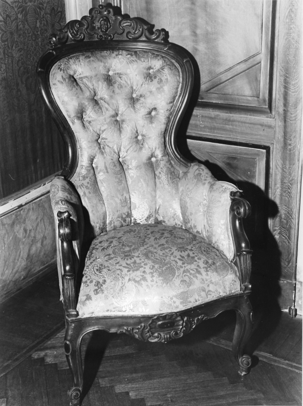 poltrona, opera isolata - bottega lombarda (seconda metà sec. XIX)