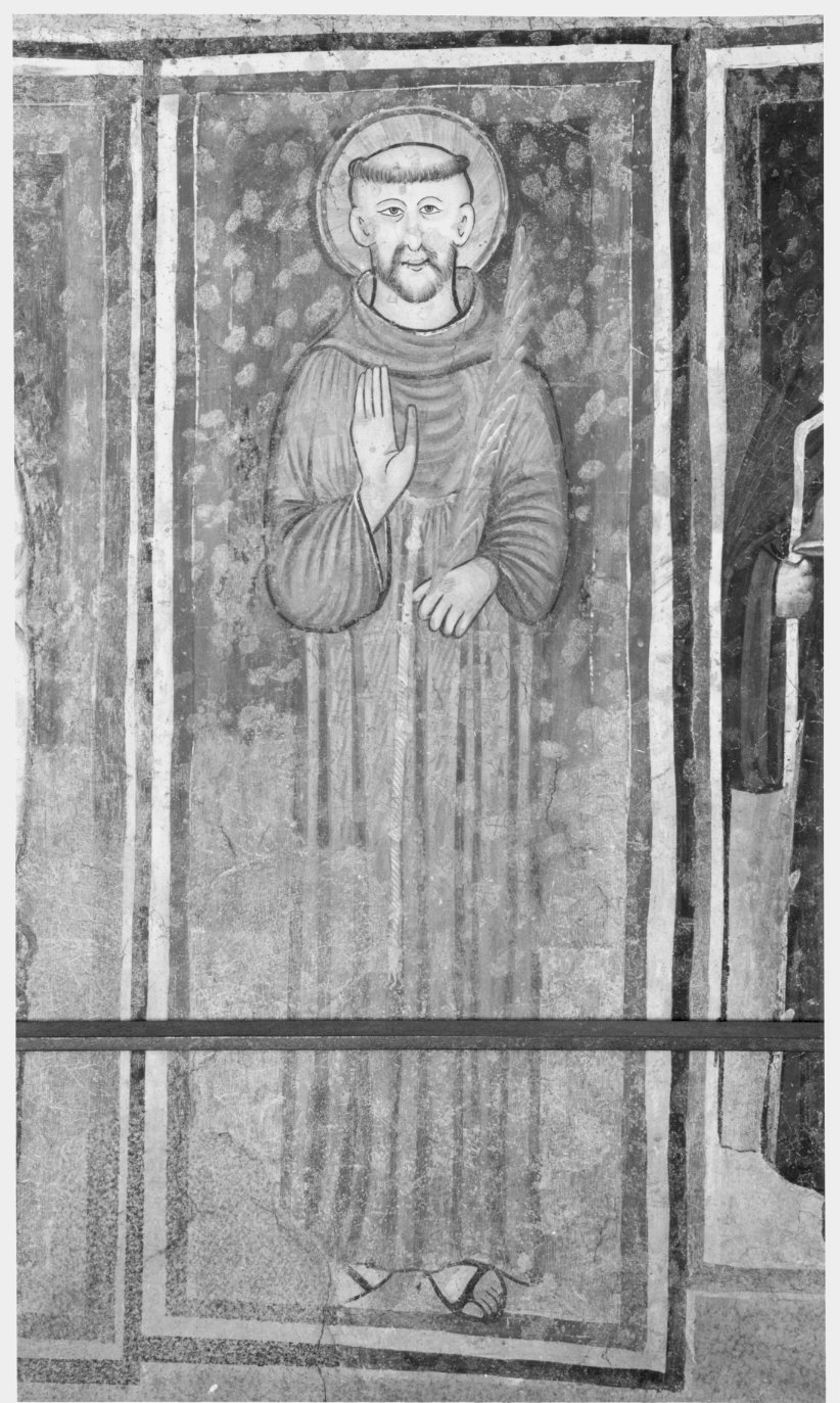 Santo francescano (dipinto murale) - ambito lombardo (inizio sec. XIV)