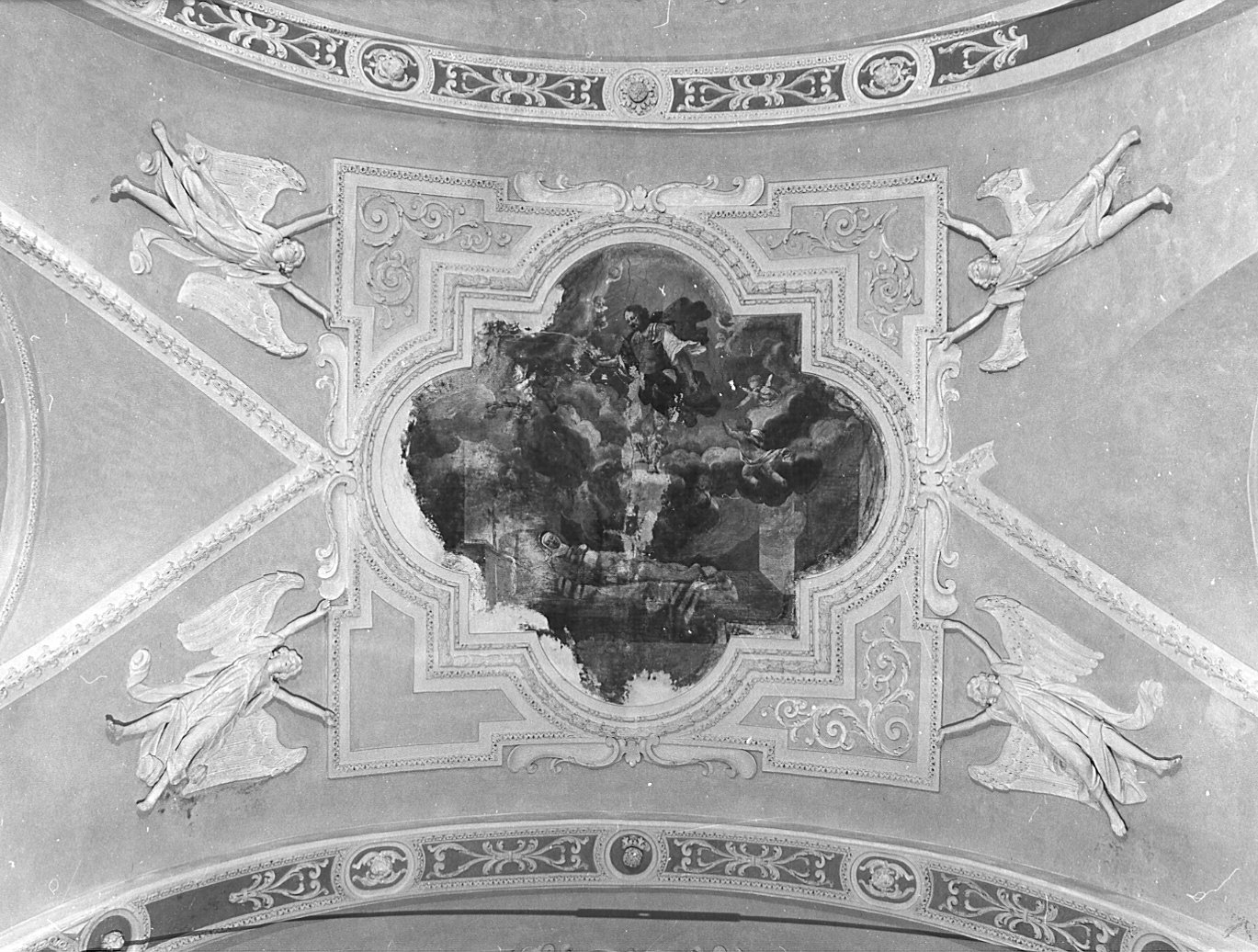 cornice a impostazione architettonica di dipinto - bottega lombarda (seconda metà sec. XVII)