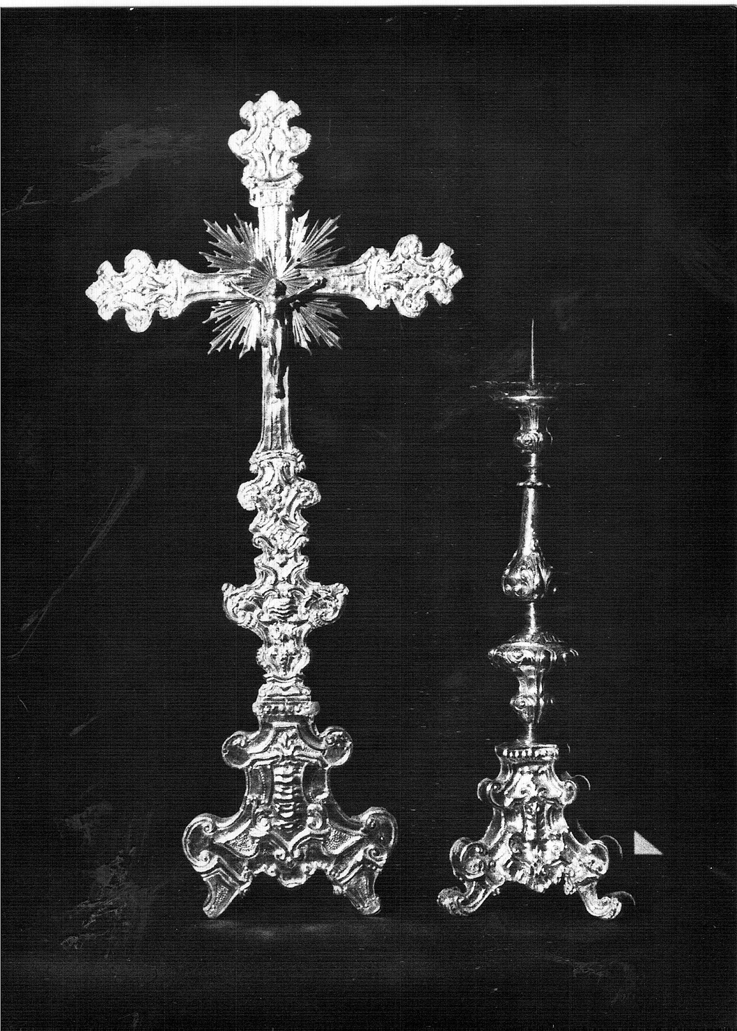 candeliere d'altare, serie - bottega lombarda (sec. XVIII)