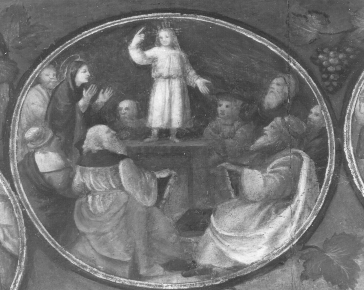 disputa di Gesù con i dottori nel tempio (dipinto, elemento d'insieme) - ambito lombardo (sec. XVI)