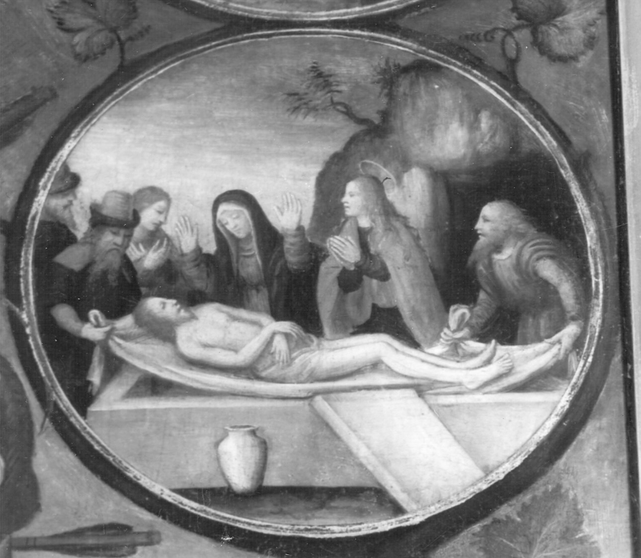 deposizione di Cristo nel sepolcro (dipinto, elemento d'insieme) - ambito lombardo (sec. XVI)