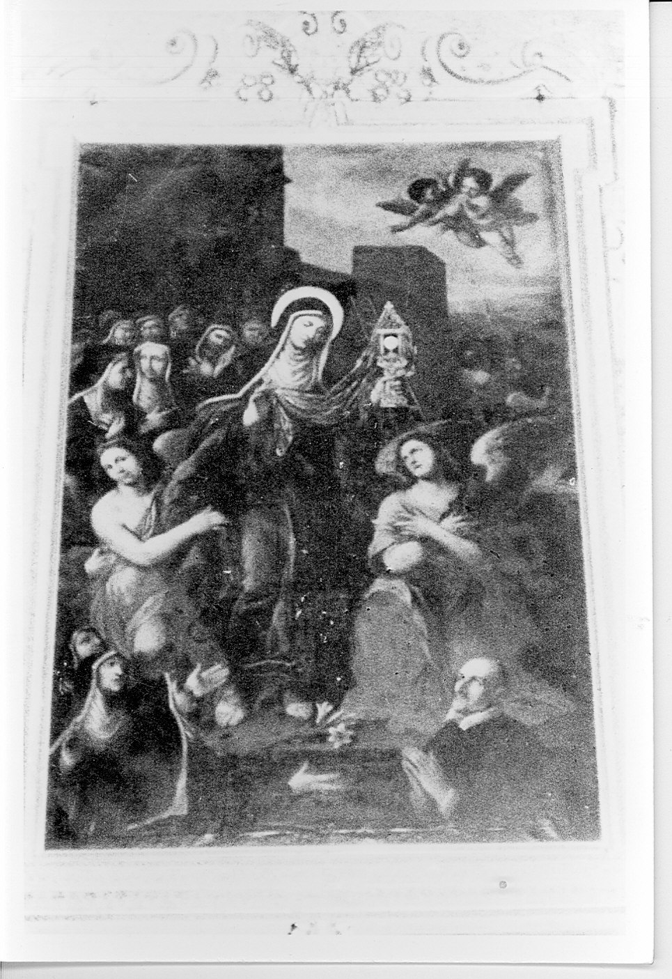 Santa Chiara respinge i saraceni con l'ostensorio (dipinto) di Conca Sebastiano (seconda metà sec. XVII)