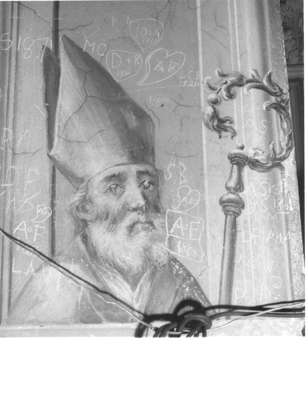 Santo vescovo (dipinto, elemento d'insieme) di Valdani Alessandro (attribuito) (sec. XVIII)
