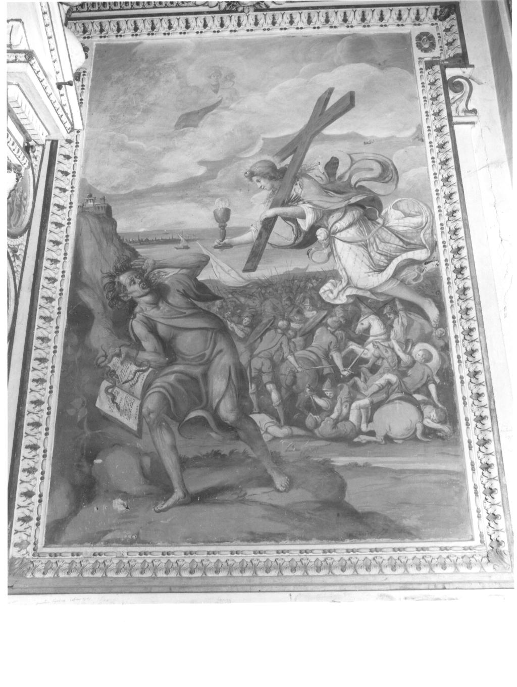 angelo che sconfigge il Demonio (?) (dipinto, elemento d'insieme) di Valerio Giovanni (attribuito) (sec. XVII)