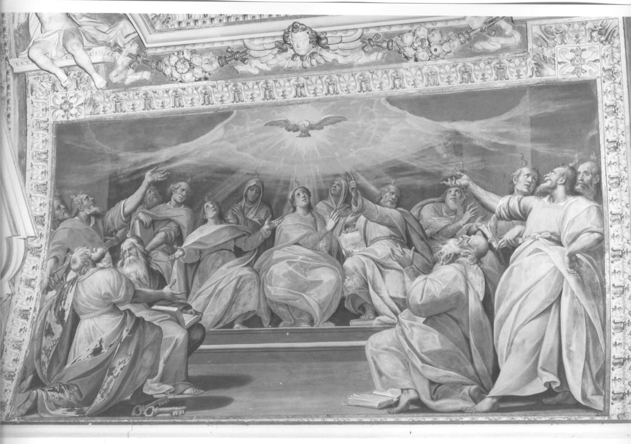 Pentecoste (dipinto, elemento d'insieme) di Della Rovere Giovanni Mauro detto Fiamminghino (attribuito) (sec. XVII)