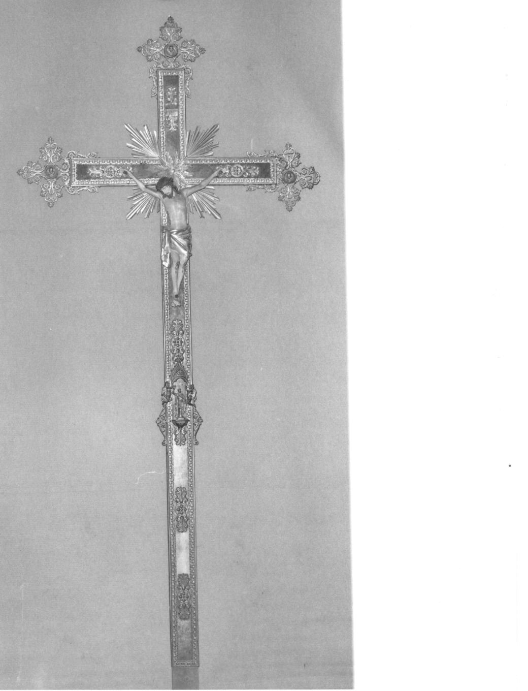 croce processionale, opera isolata - bottega lombarda (ultimo quarto sec. XIX)