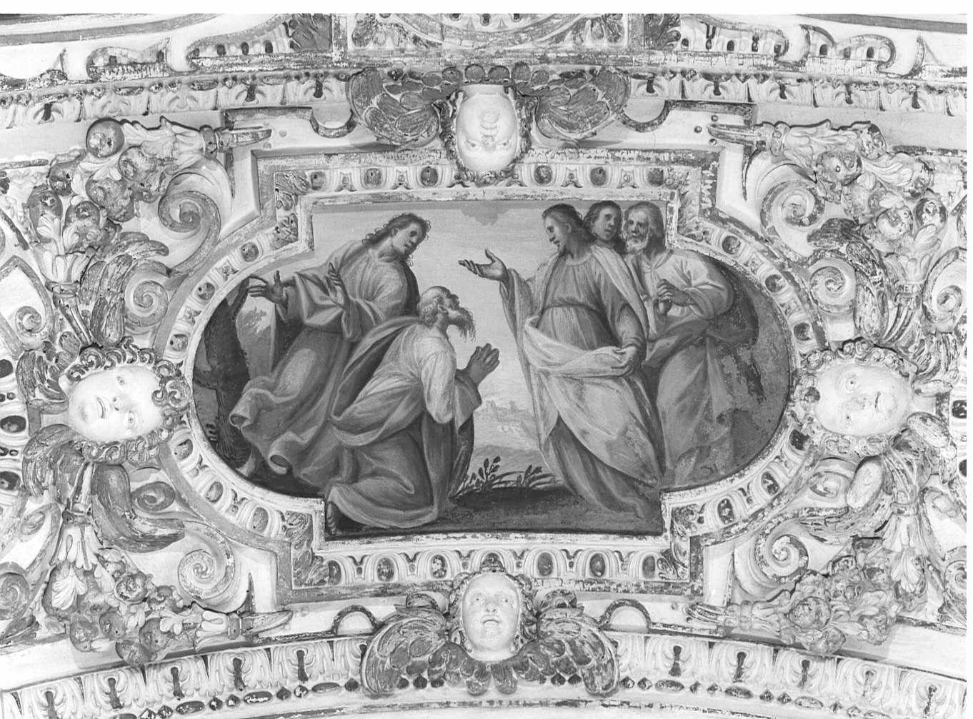 Cristo e gli apostoli (dipinto murale, elemento d'insieme) di Della Rovere Giovanni Mauro detto Fiamminghino (sec. XVII)