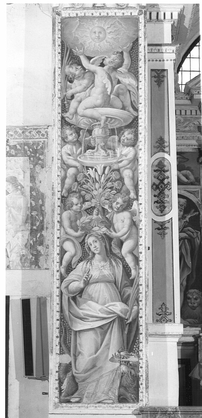Santa Margherita (dipinto murale, elemento d'insieme) di Della Rovere Giovanni Mauro detto Fiamminghino (sec. XVII)