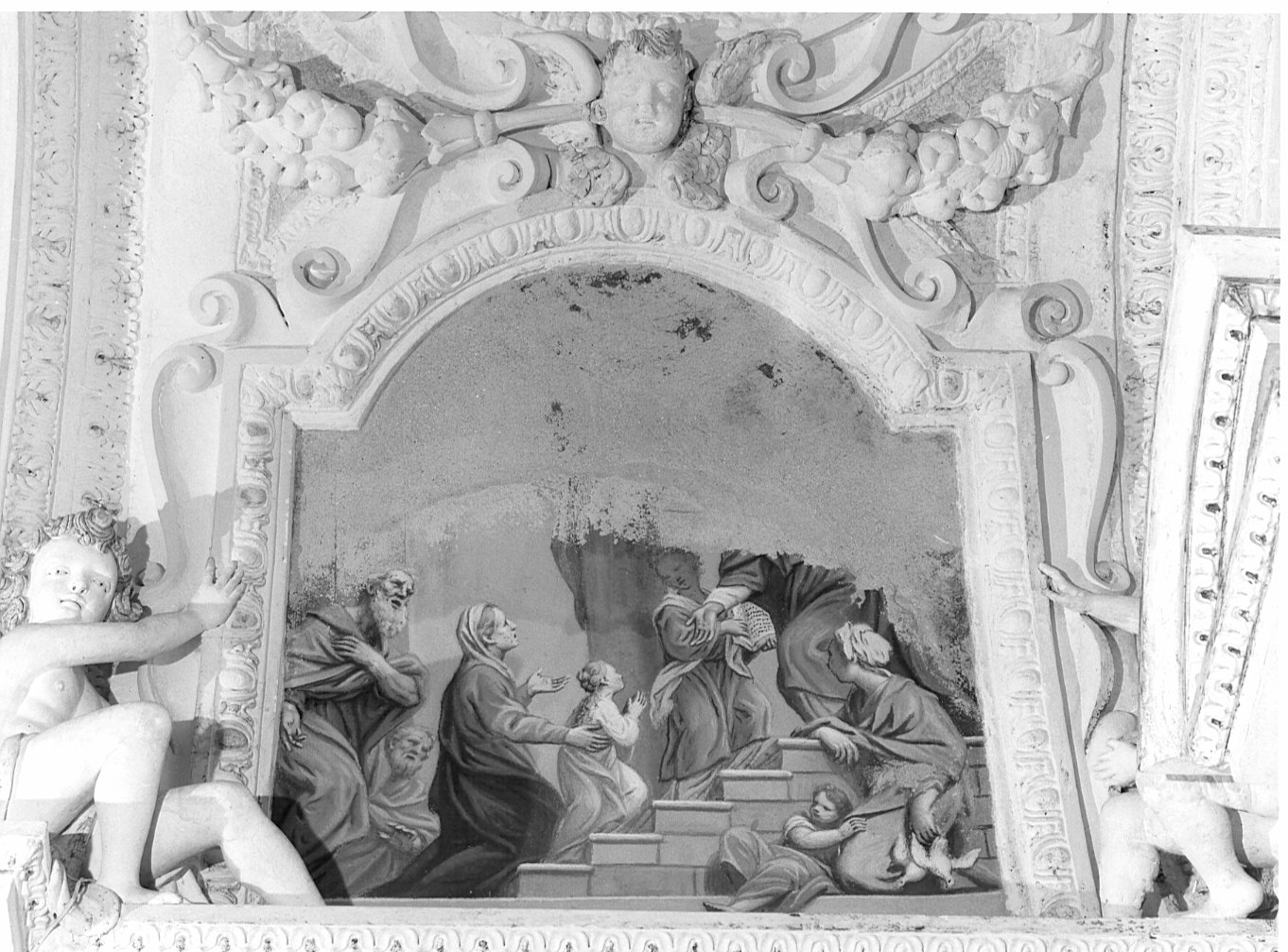 presentazione di Maria Vergine al tempio (dipinto murale, elemento d'insieme) di Della Rovere Giovanni Mauro detto Fiamminghino (sec. XVII)