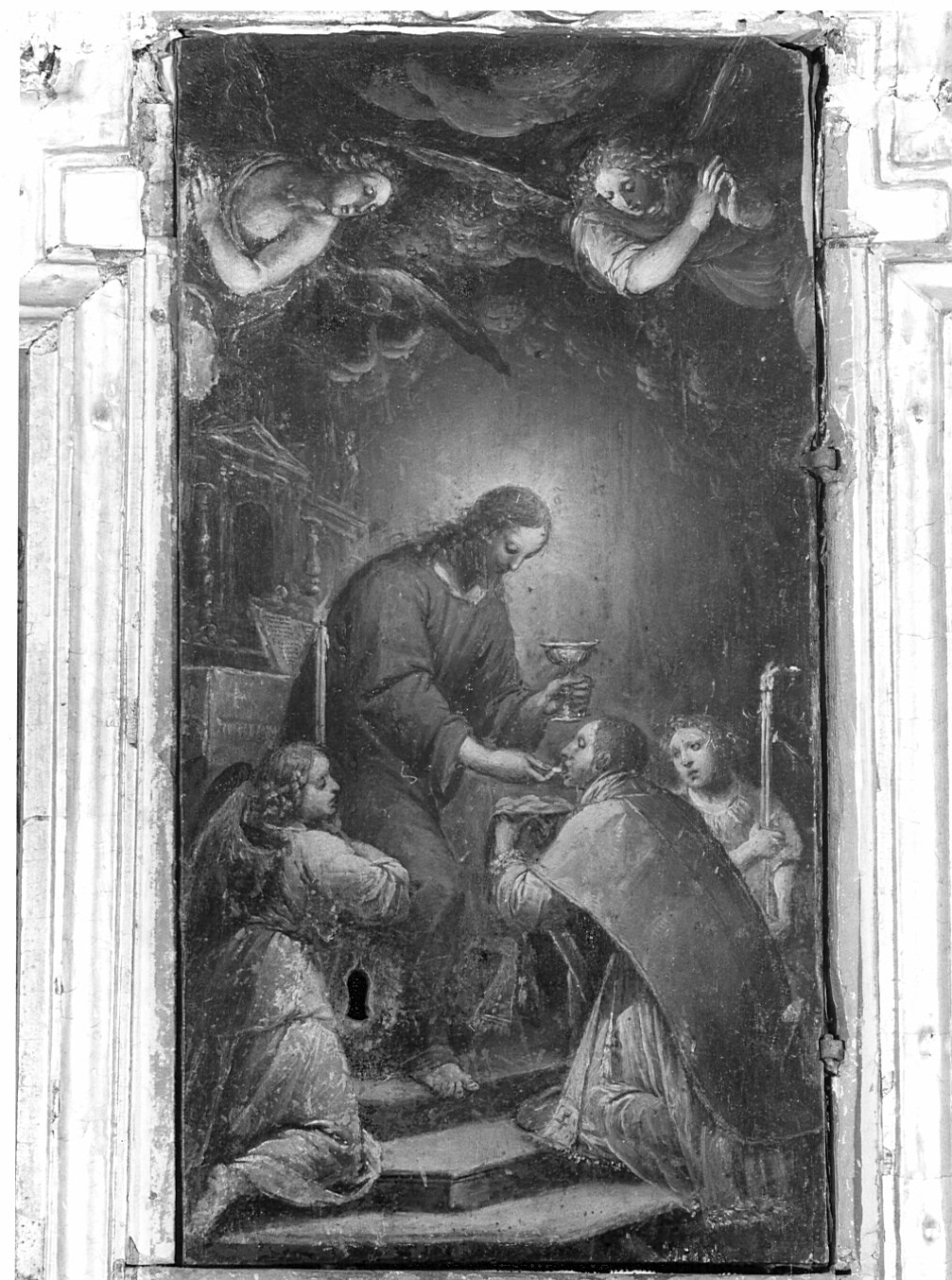 comunione di un santo (dipinto, elemento d'insieme) di Della Rovere Giovanni Mauro detto Fiamminghino (secondo quarto sec. XVII)