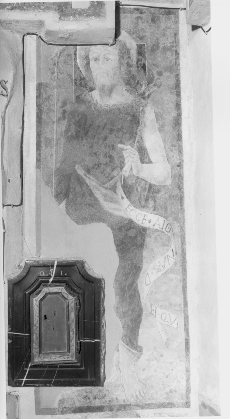 San Giovanni Battista (dipinto murale, frammento) di Stefano da Vergosio (attribuito) (sec. XV)