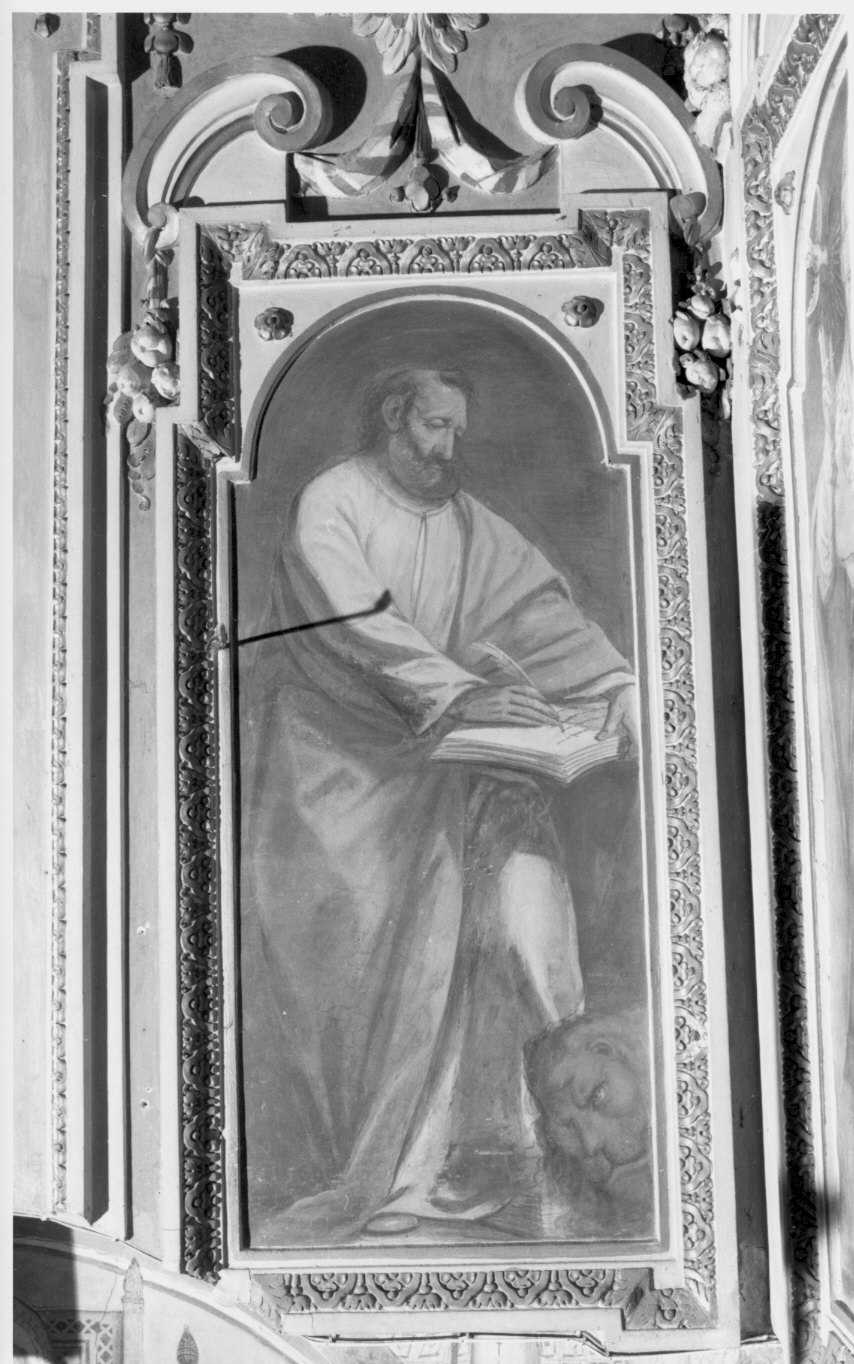 San Marco Evangelista (dipinto murale, elemento d'insieme) di Pozzo Carlo (attribuito) (sec. XVII)
