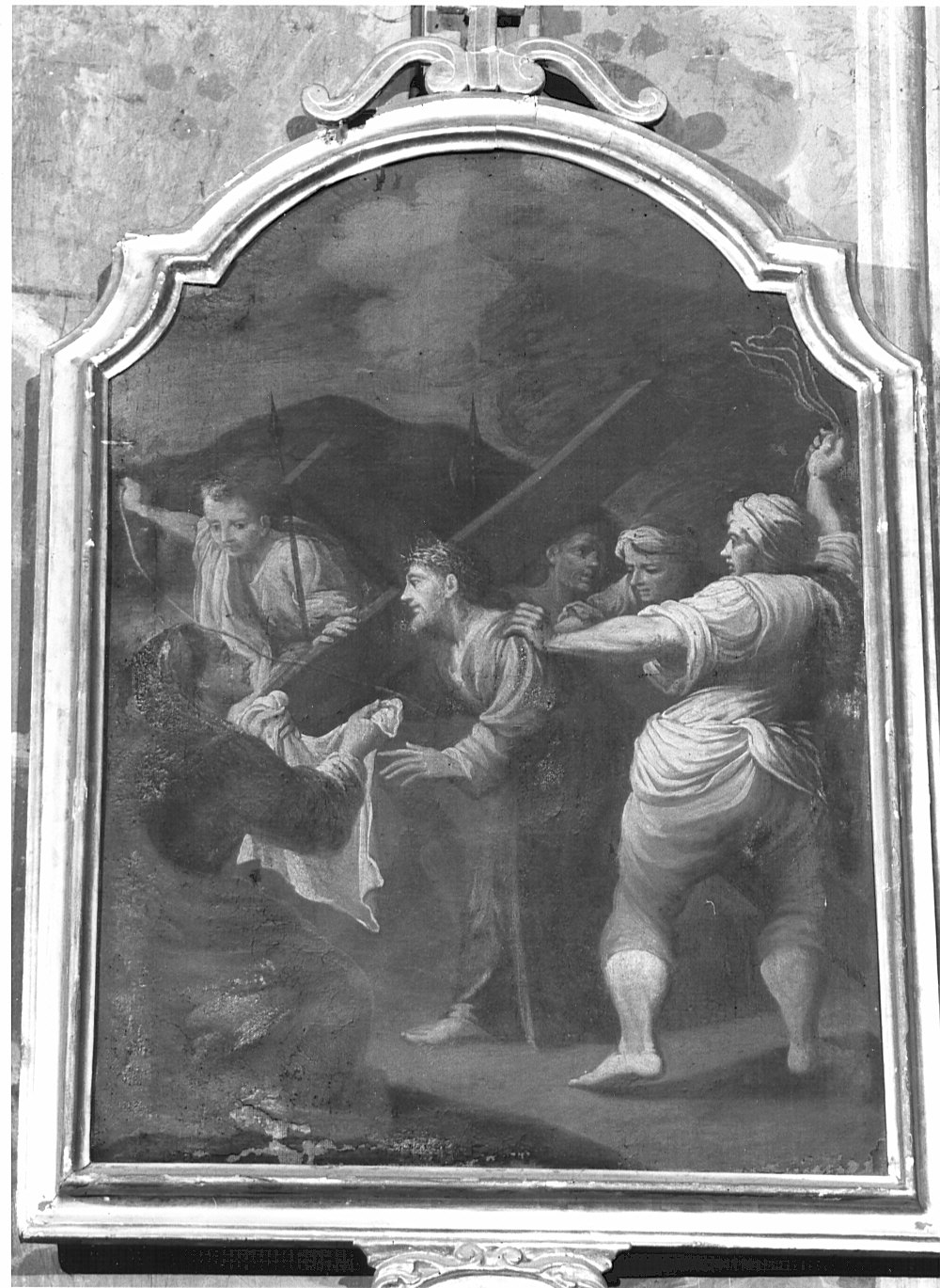 stazione VI: Gesù asciugato dalla Veronica (dipinto, elemento d'insieme) - ambito lombardo (sec. XVIII)