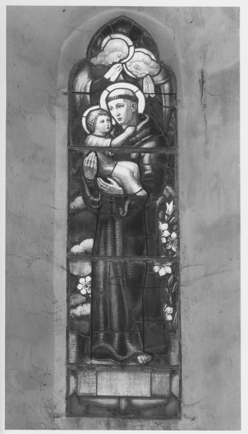 Santi e angeli (vetrata dipinta, serie) di Ditta Fontanarte (attribuito) (sec. XX)