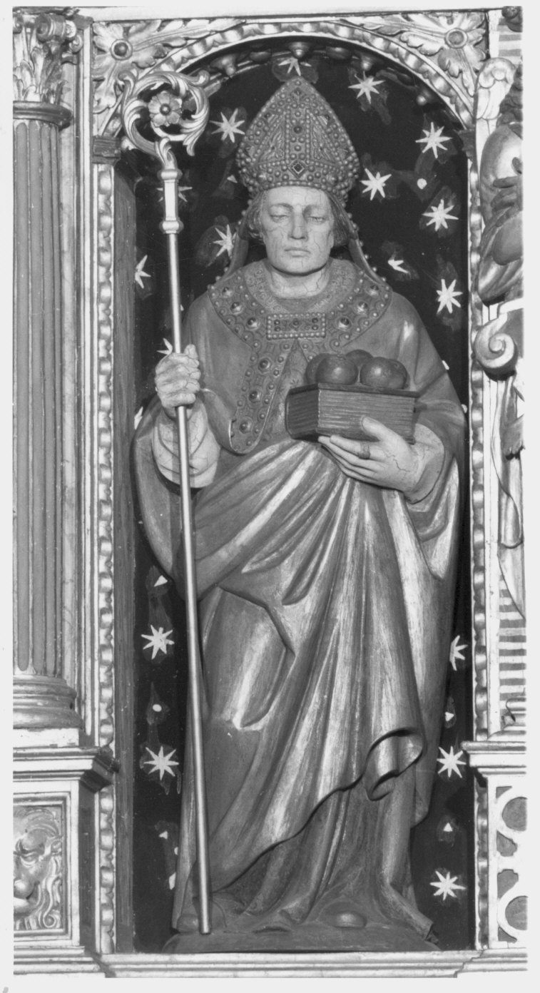San Nicola di Bari (scultura, elemento d'insieme) - bottega lombarda (sec. XX)