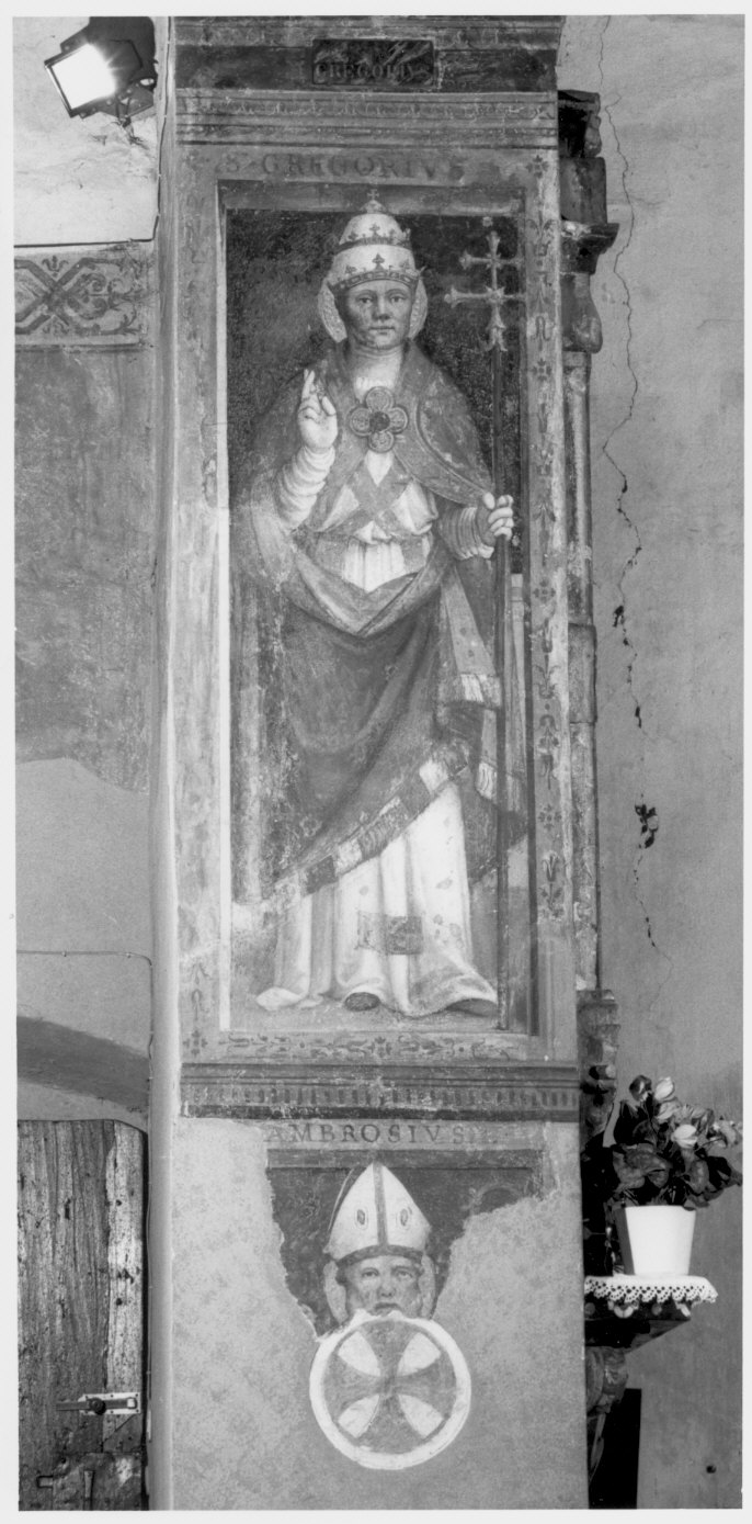 San Gregorio (dipinto murale, elemento d'insieme) di De Magistris Sigismondo (bottega) (metà sec. XVI)
